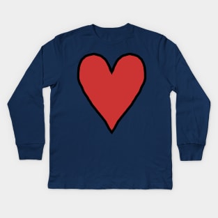 Red Heart Love for Valentines Day Graphic Kids Long Sleeve T-Shirt